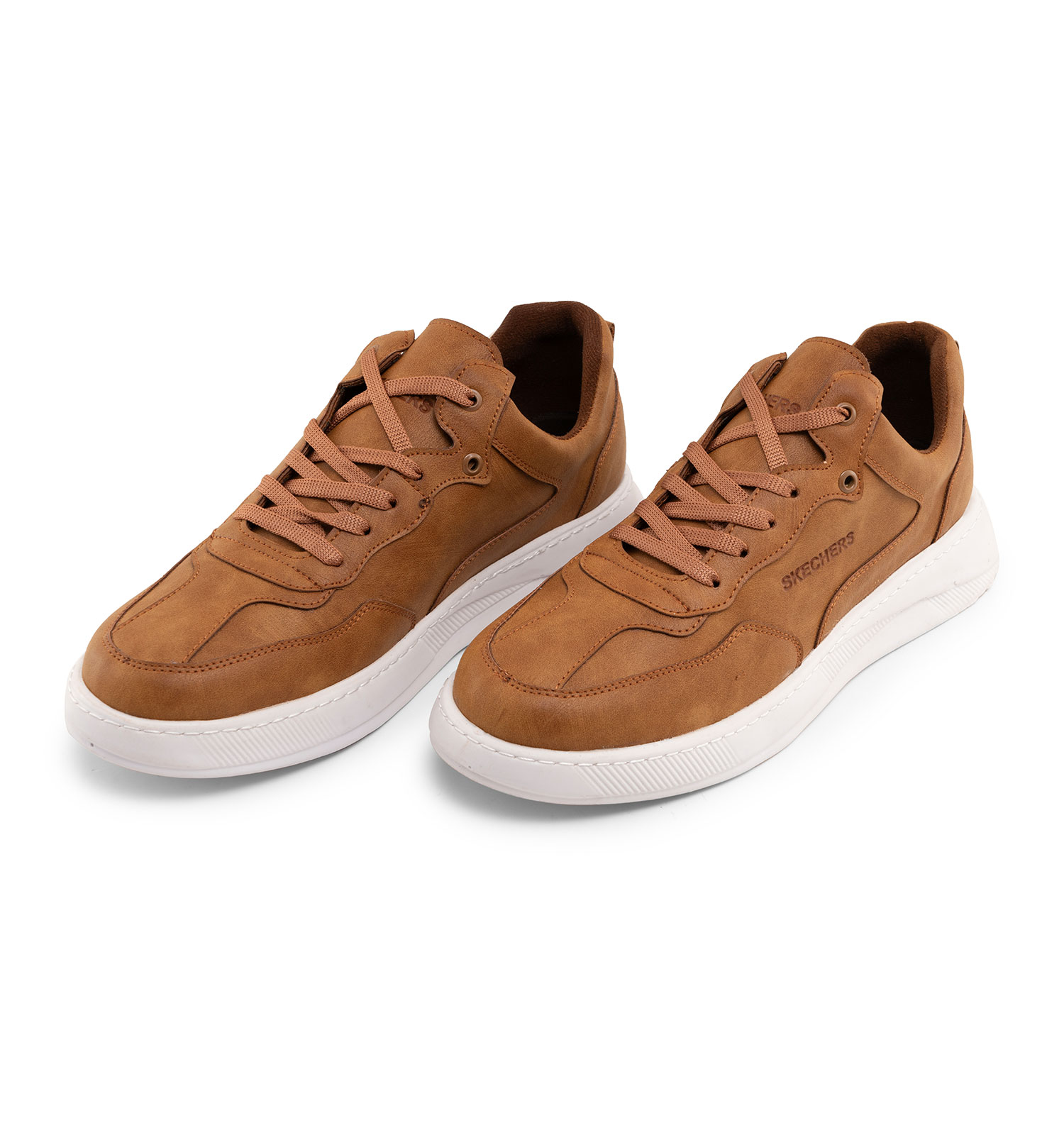 کفش روزمره مردانه Skechers چرم مصنوعی بند دار عسلی مدل 46343