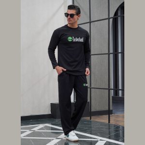ست بلوز شلوار مردانه کبریتی مشکی مدل TIMBERLAND
