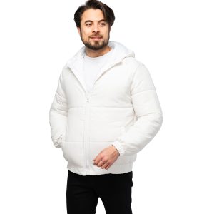 کاپشن مموری اسپرت بادی سفید کلاهدار مدل 46562