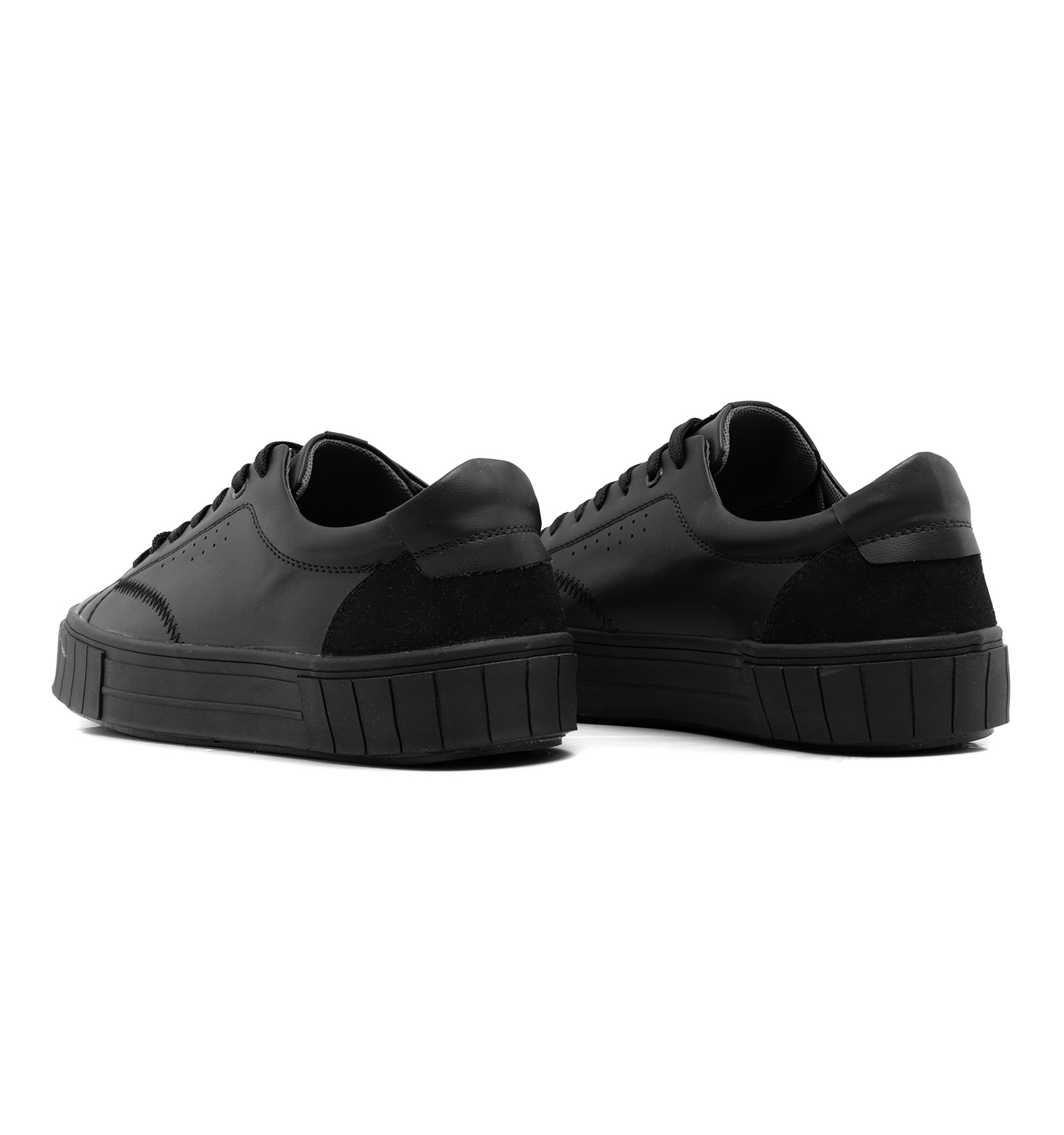 کفش روزمره مردانه Pull & Bear چرم مصنوعی بند دار مشکی مدل 46418