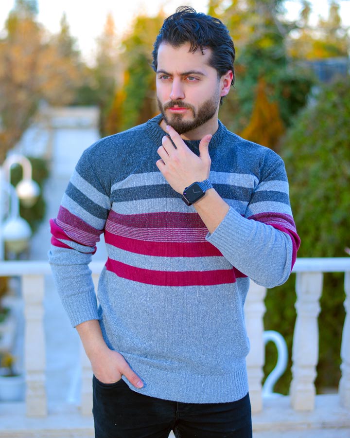 بافت مردانه مدل soda طوسی زغالی کد 6234