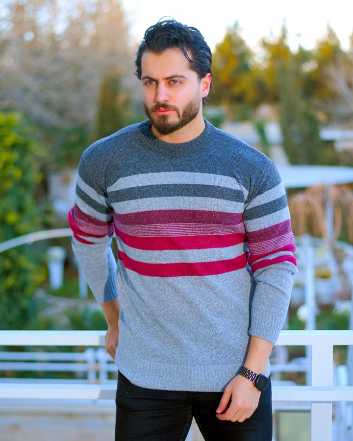 بافت مردانه مدل soda طوسی زغالی کد 6234