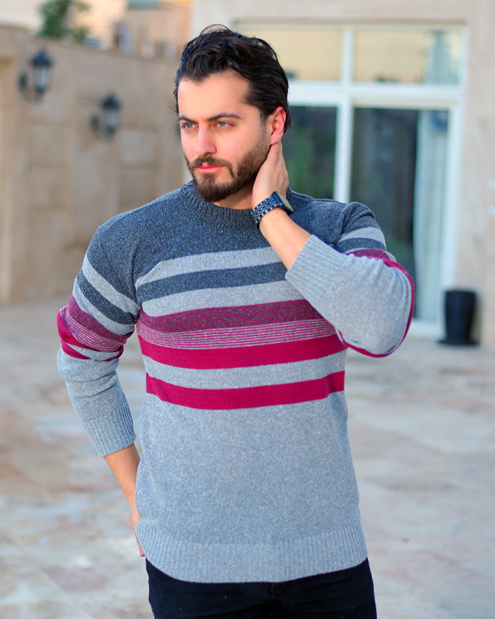 بافت مردانه مدل soda طوسی زغالی کد 6234