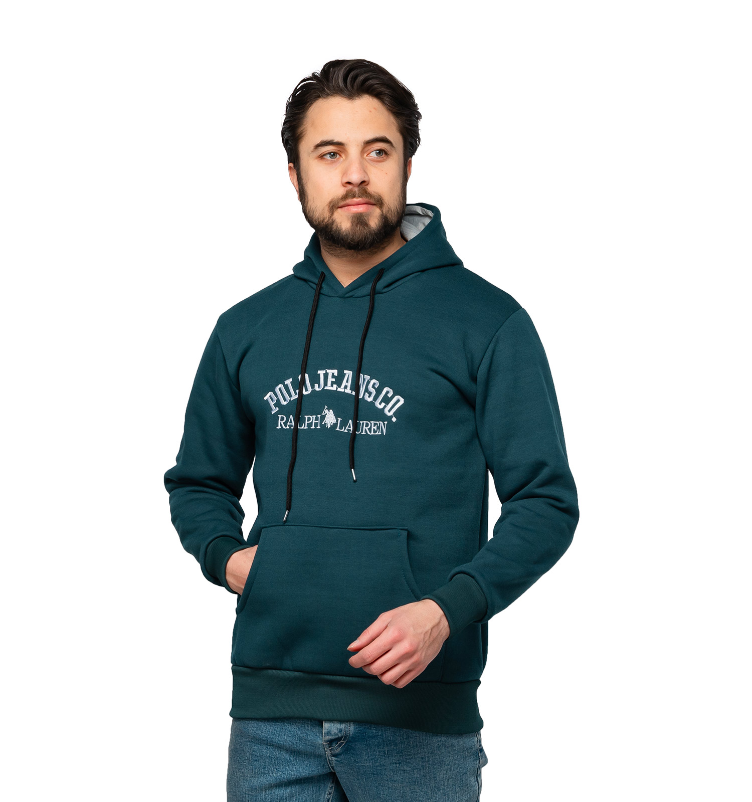 هودی مردانه کلاهدار گلدوزی شده Polo مدل 46687