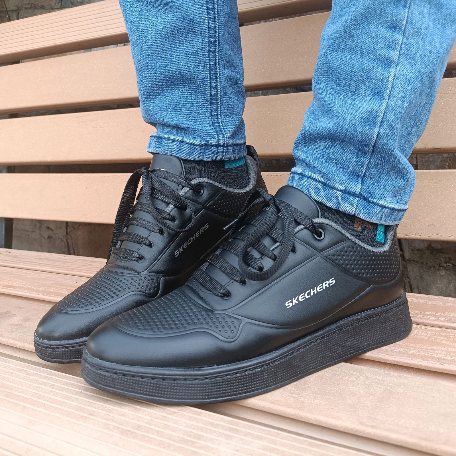 کفش تخت مردانه مشکی Skechers مدل David