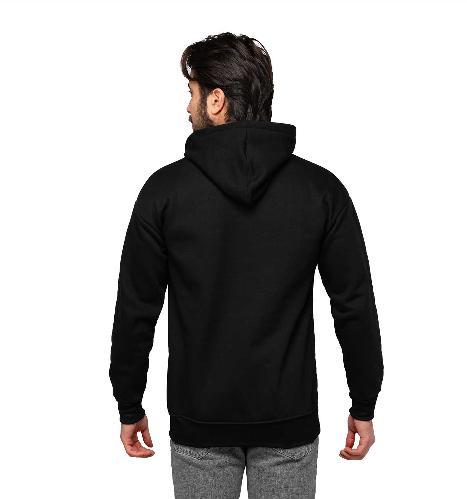 هودی مردانه کلاهدار مشکی ساده Paris مدل 46673