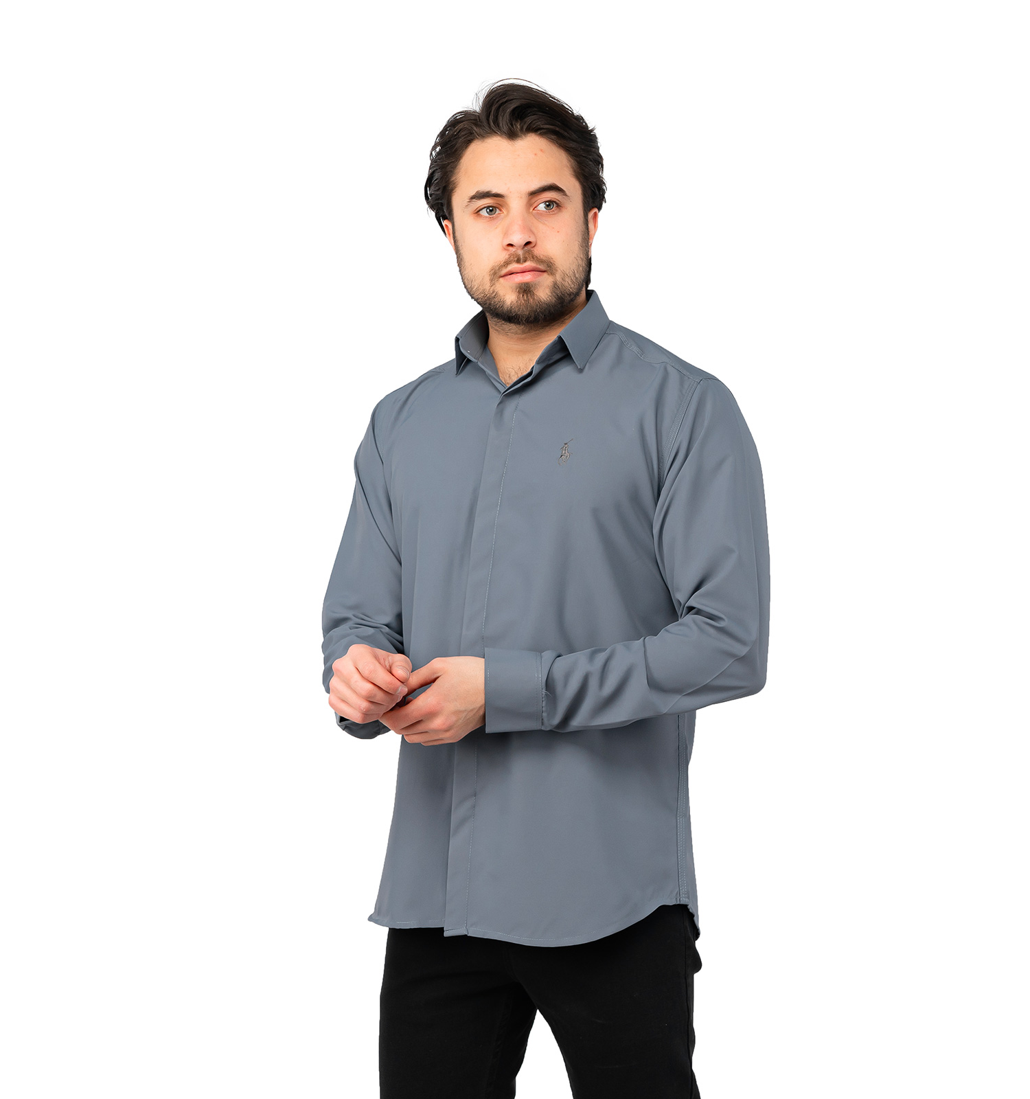 پیراهن مردانه آستین بلند ساده Polo مدل 46689