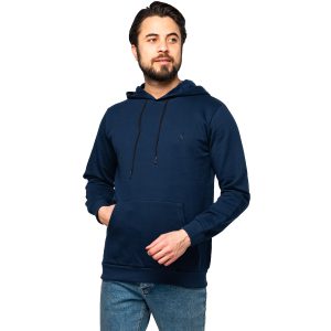 هودی مردانه کلاهدار سرمه ای ساده Polo مدل 46682