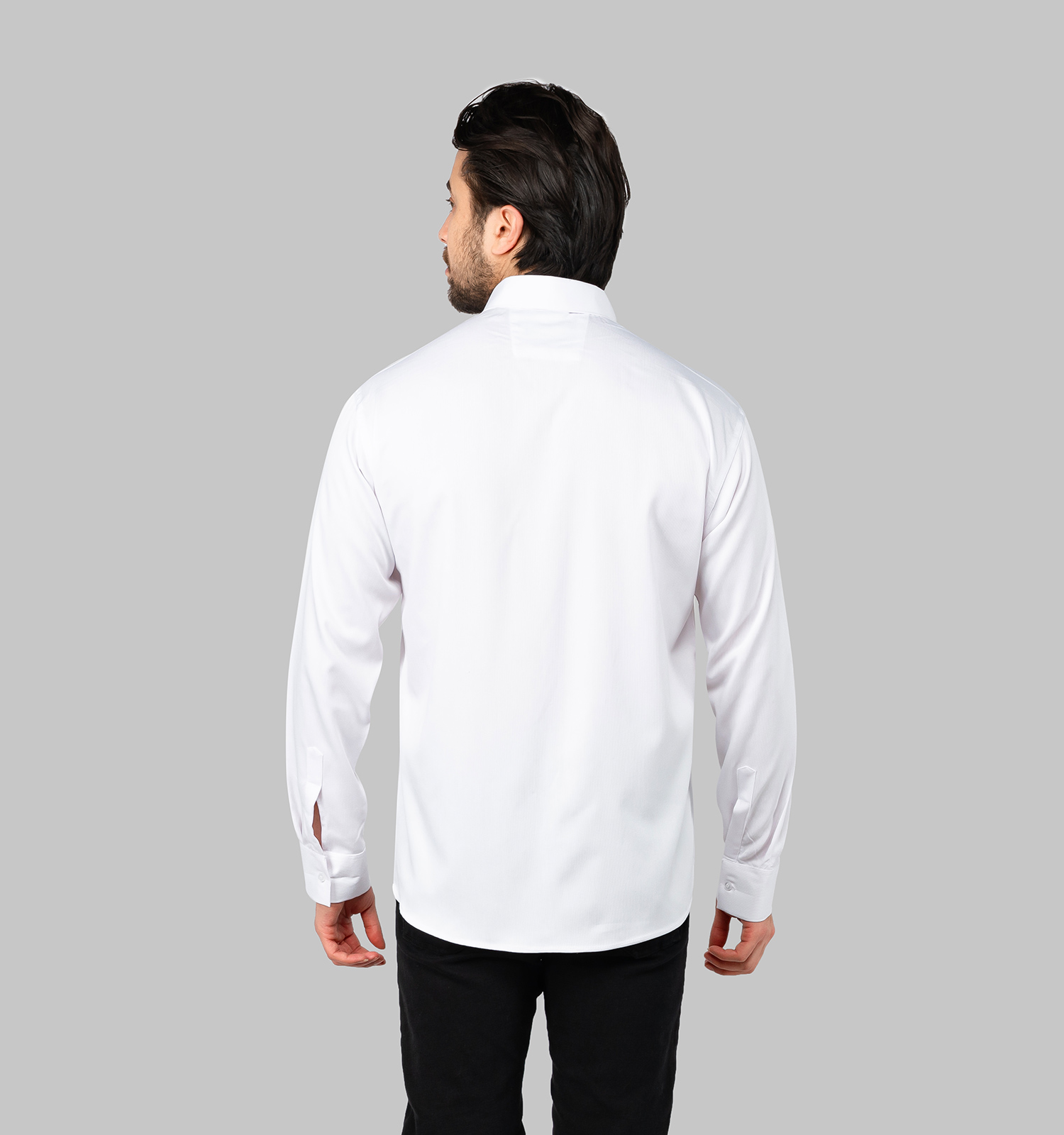 پیراهن مردانه آستین بلند ساده سفید Polo مدل 46776