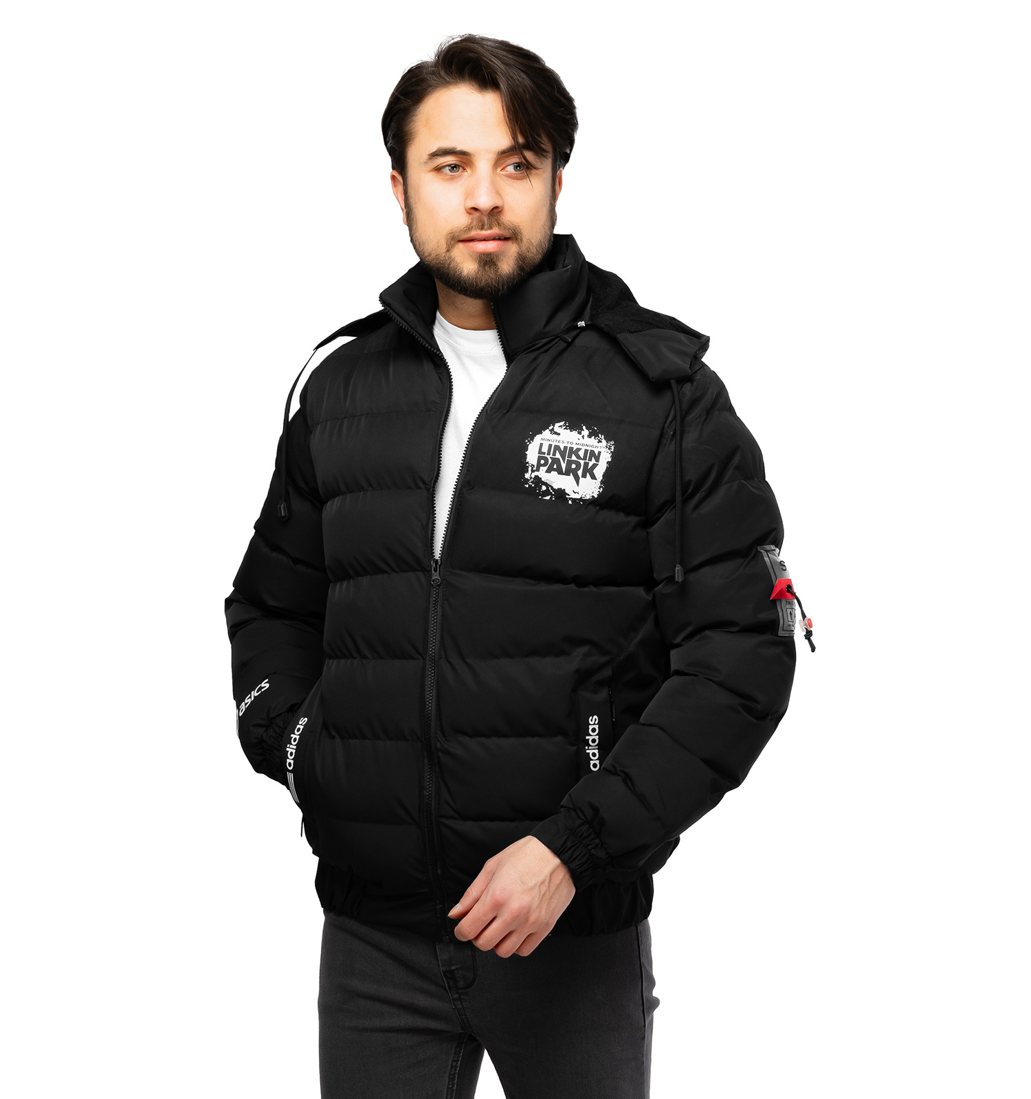 کاپشن اسپرت مردانه بادی کلاهدار مشکی Adidas مدل 46548