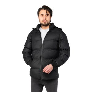 کاپشن اسپرت مردانه بادی کلاهدار مشکی مدل 46756