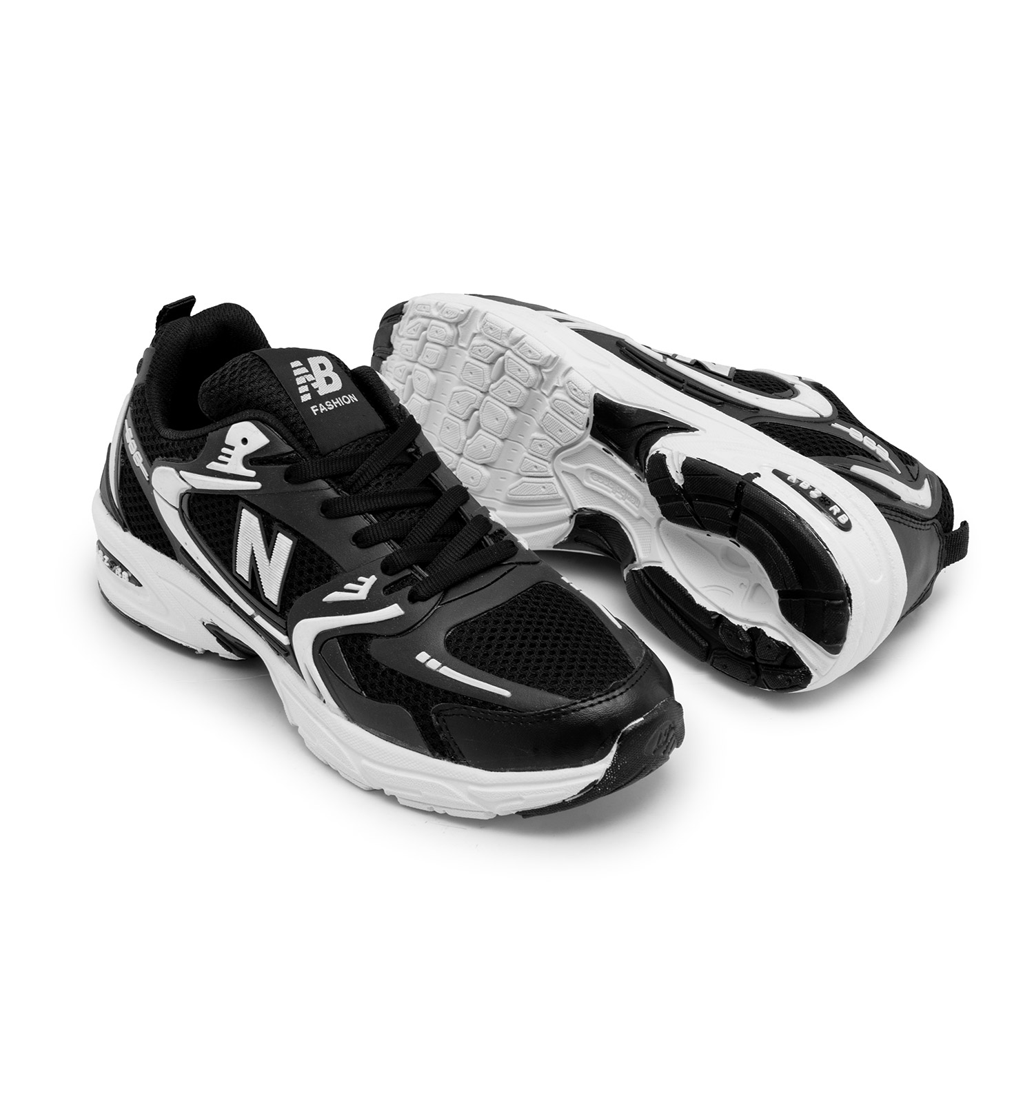 کفش اسپرت New Balance مردانه مشکی سفید بندی مدل 46526
