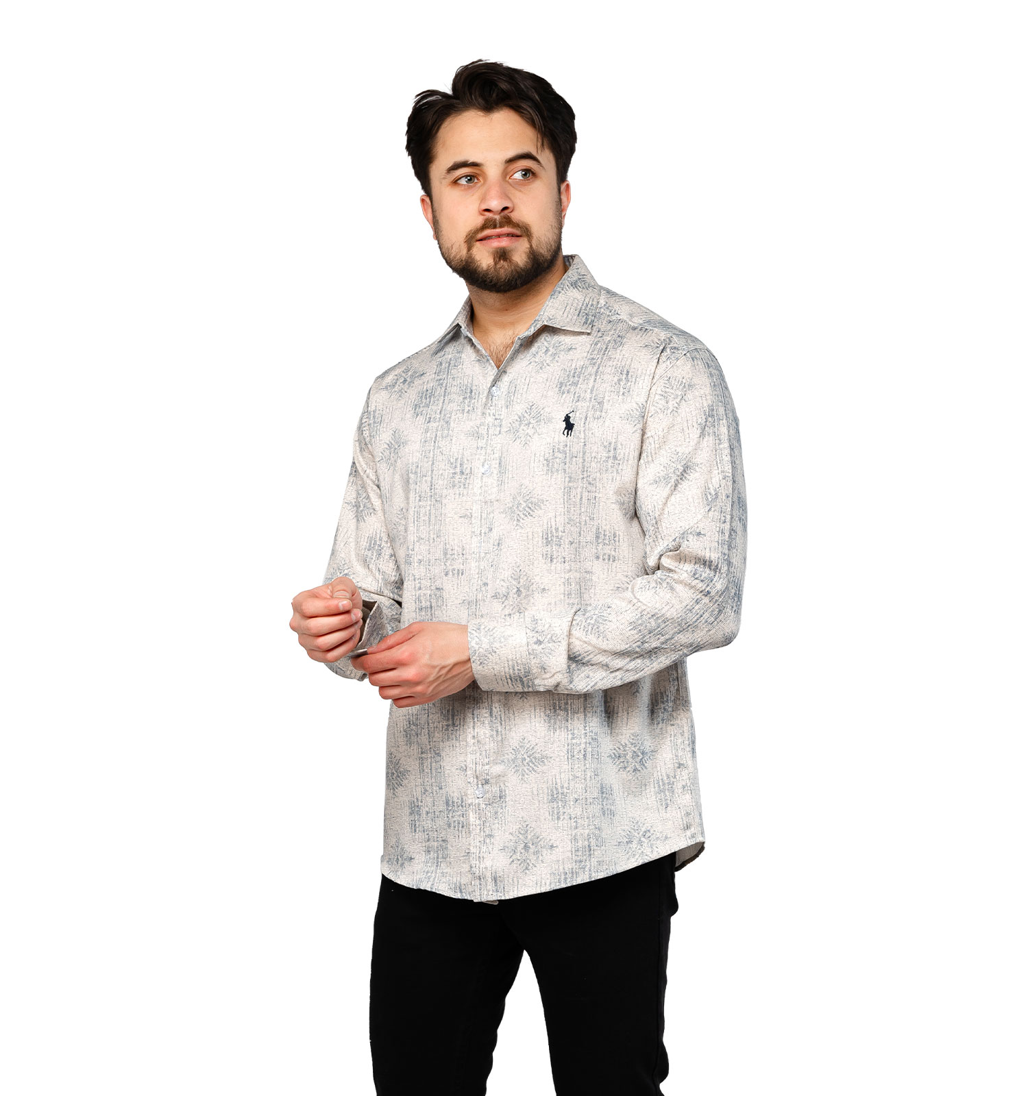 پیراهن اسپرت ویسکوز مردانه طرحدار Polo مدل 46960