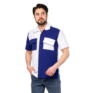 پیراهن اسپرت مردانه آستین کوتاه دو رنگ مدل 47039