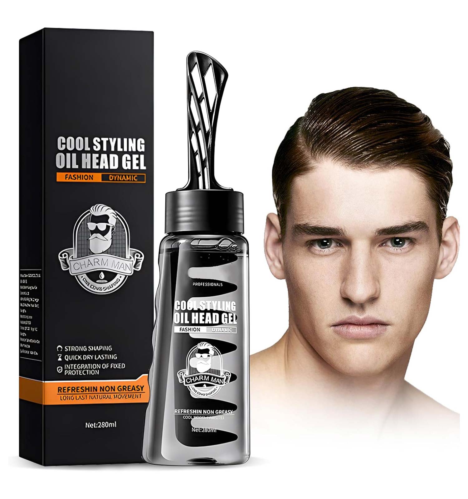 ژل مو تثبیت کننده حالت دهنده ی مو آقایان حجم ۲۸۰ گرم COOL STYLING OIL HEAD GEL SADOER مدل 46811