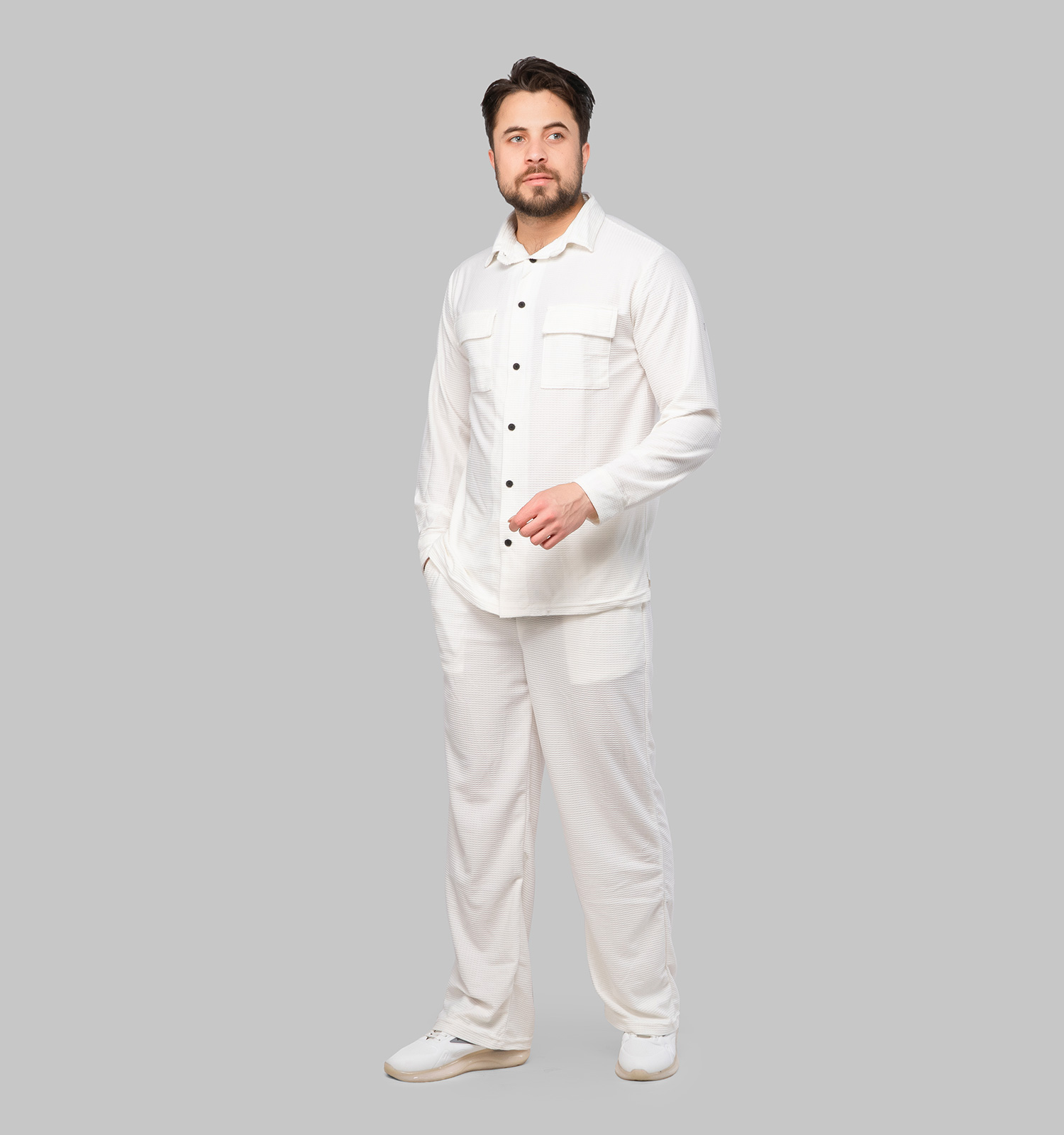ست مردانه پیراهن شلوار آستین بلند بیسکویتی مدل 46909