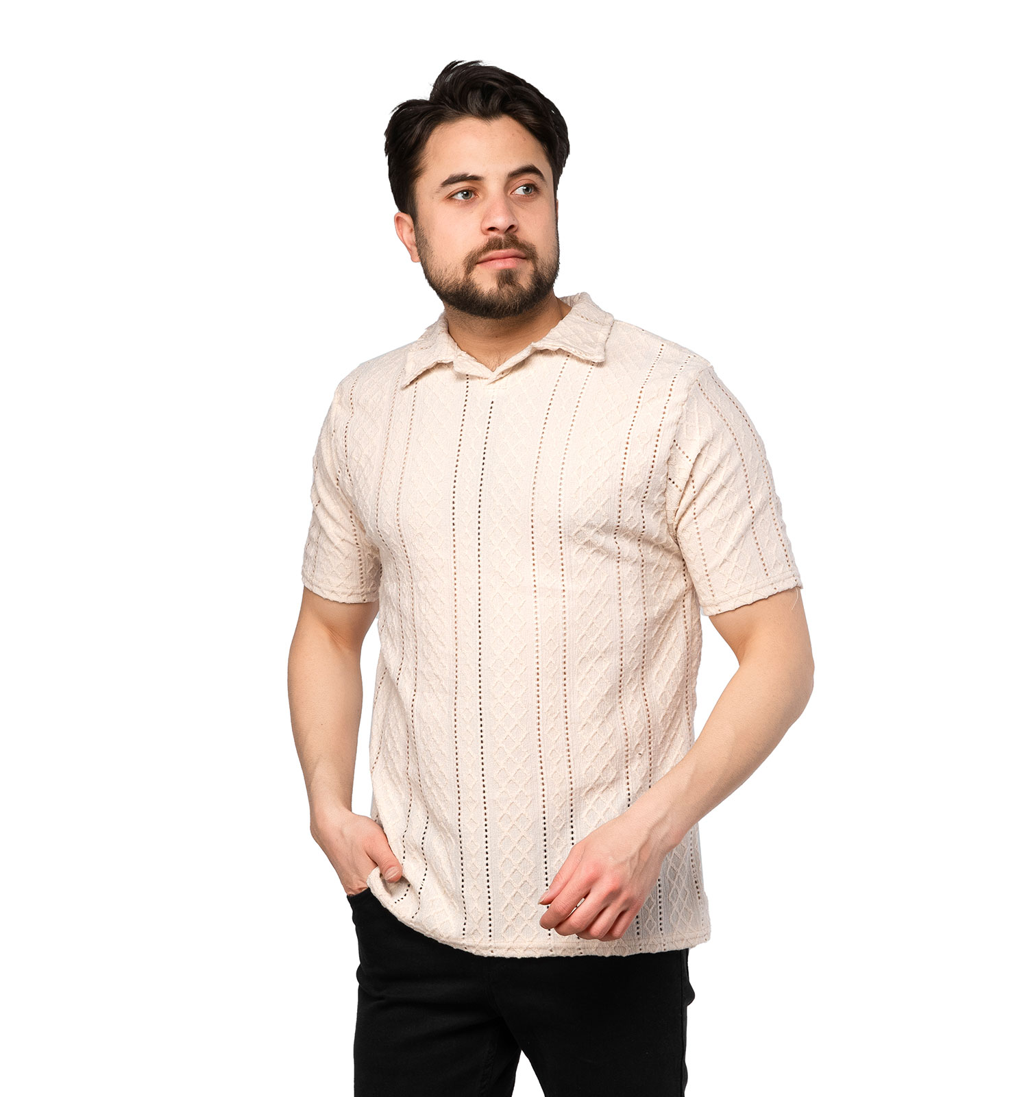تیشرت مردانه یقه لوزی مدل 46990