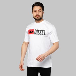 تیشرت Diesel یقه گرد مردانه سفید طرحدار مدل 46879