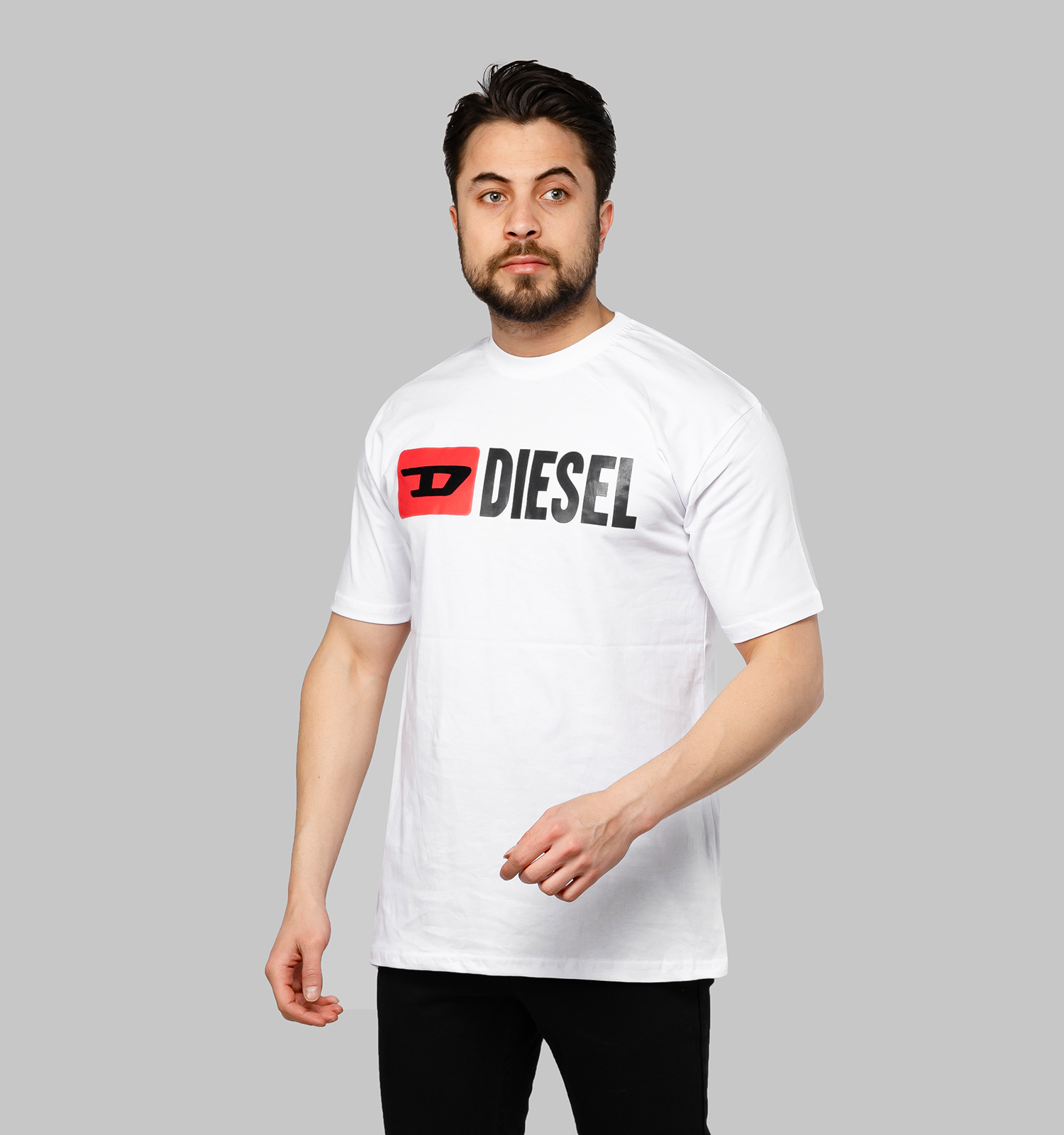 تیشرت Diesel یقه گرد مردانه سفید طرحدار مدل 46879