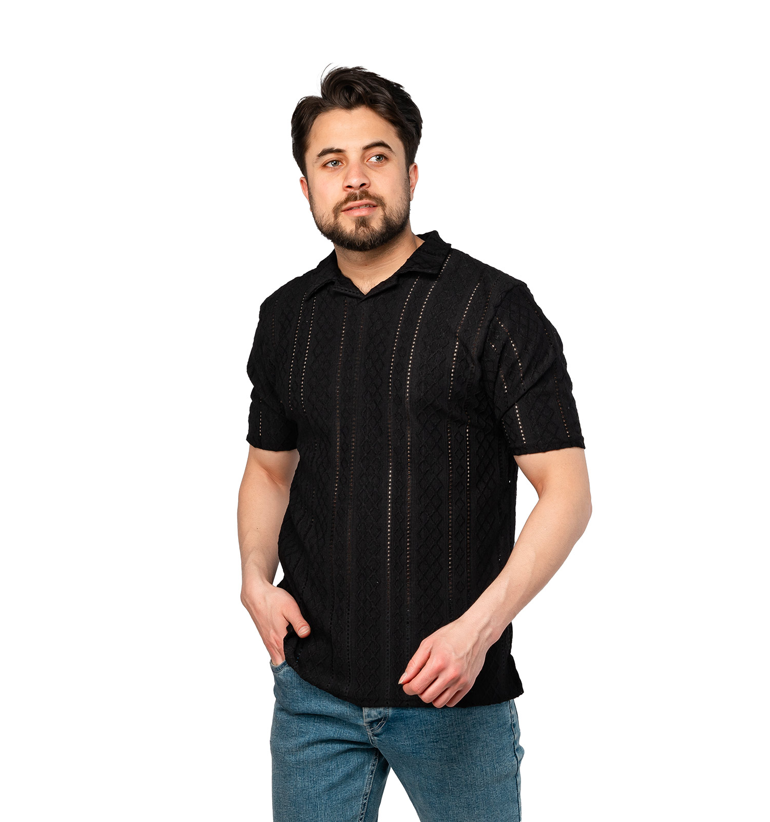 تیشرت مردانه یقه لوزی مدل 46992