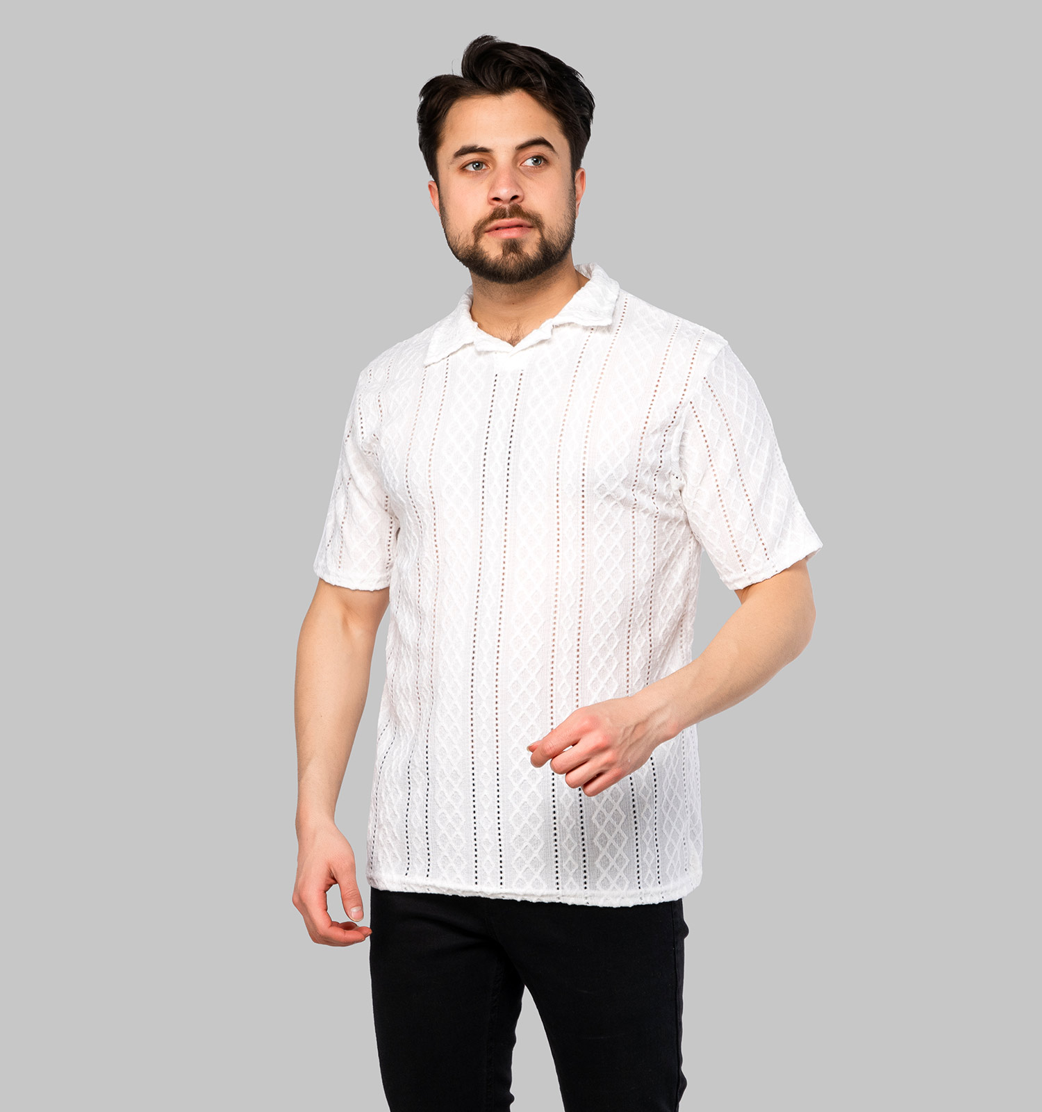تیشرت مردانه یقه لوزی مدل 46991