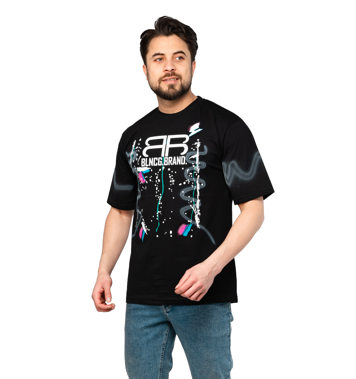 تیشرت Balenciaga یقه گرد مردانه مشکی مدل 46941