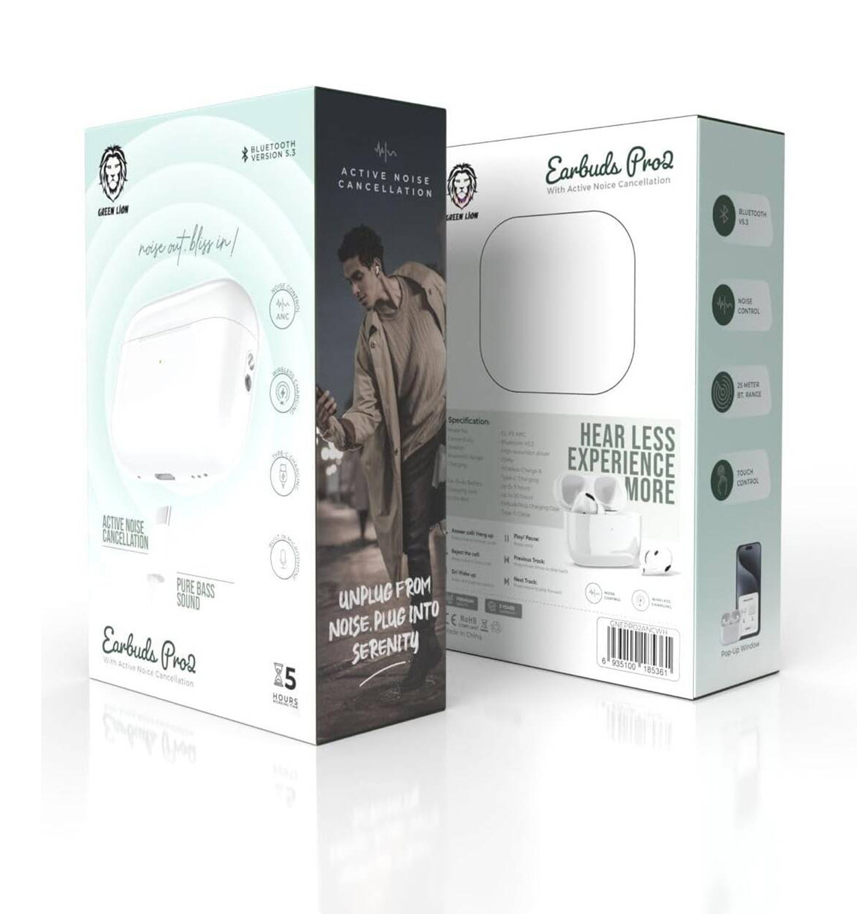 هندزفری گرین لاین Green Earbuds Pro 2 Active ANC مدل 46794