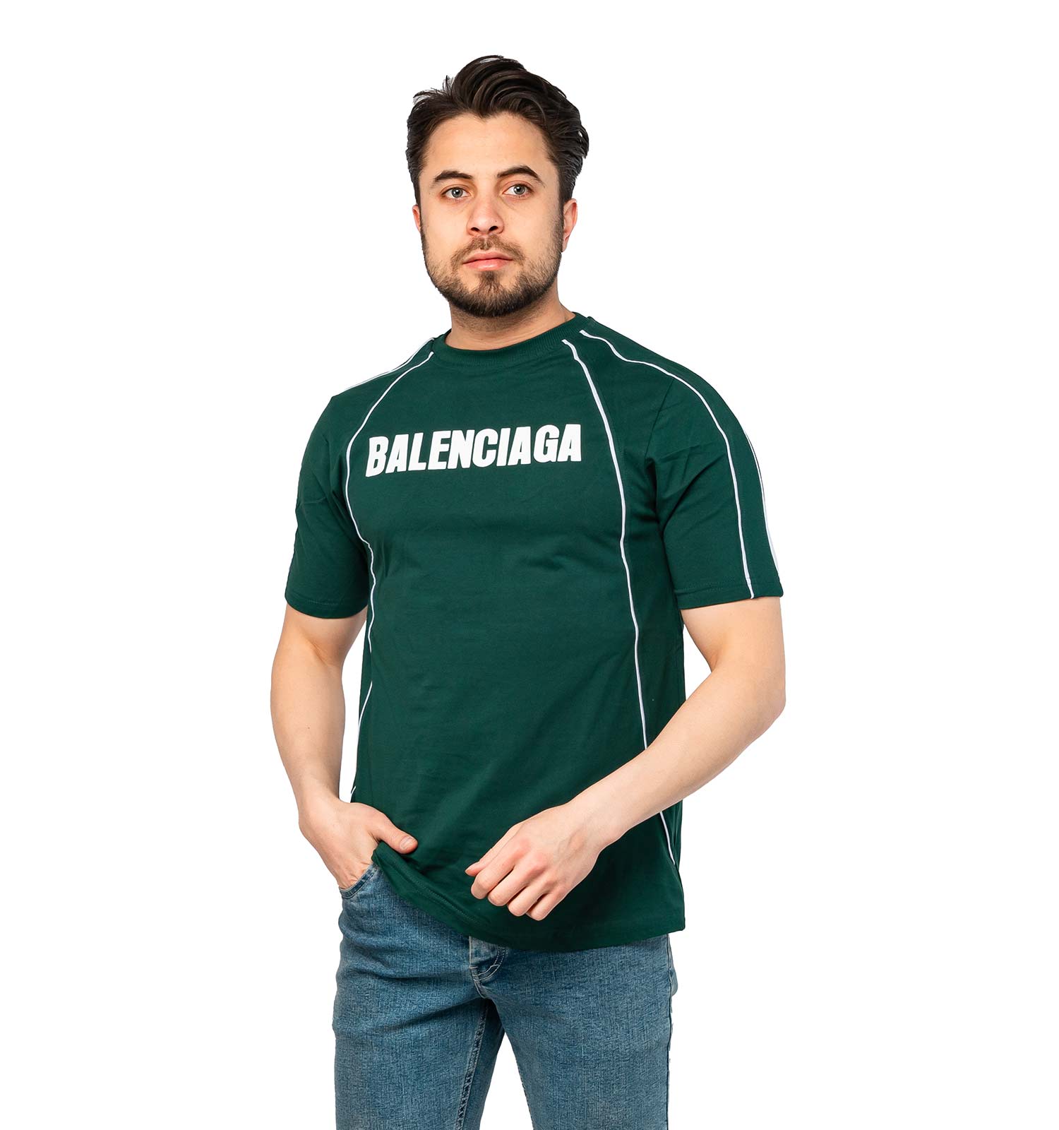 تیشرت BALENCIAGA یقه گرد مردانه طرحدار مدل 47134