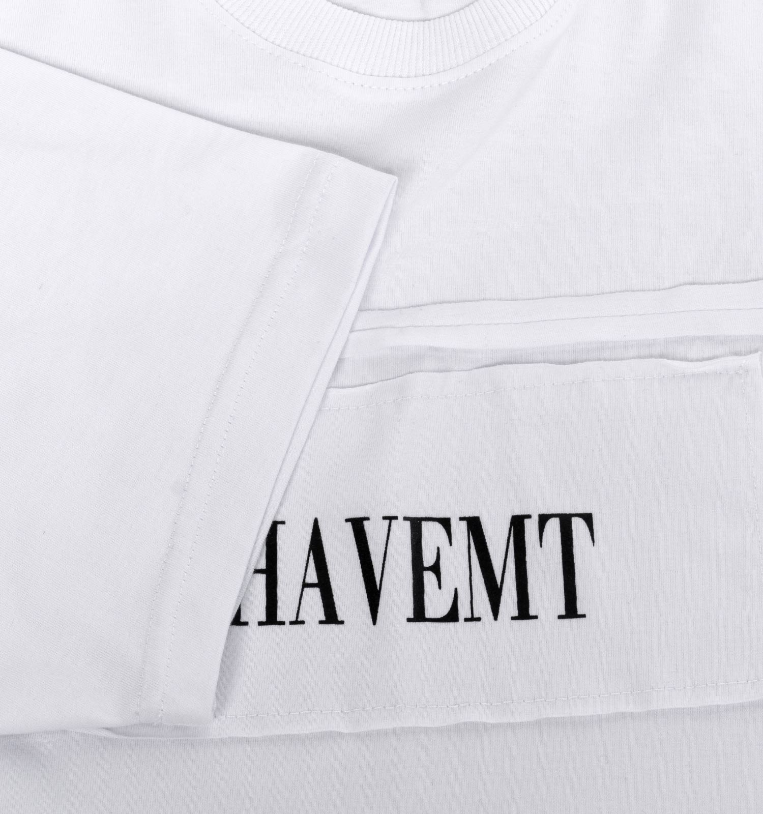 تیشرت Havemt یقه گرد مردانه تیکه دوزی سفید مدل 46972