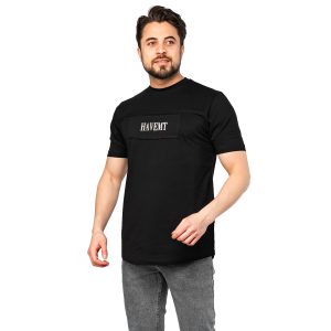 تیشرت Havemt یقه گرد مردانه تیکه دوزی مشکی مدل 46970