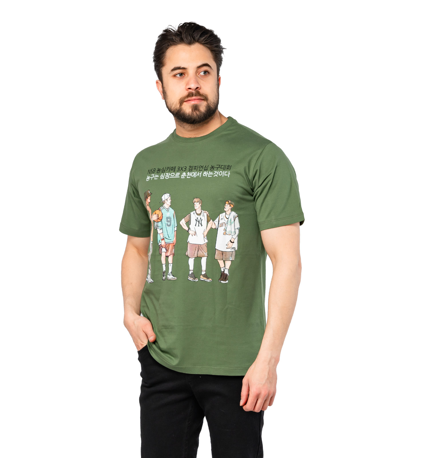 تیشرت Bo basketball یقه گرد مردانه طرحدار مدل 47100
