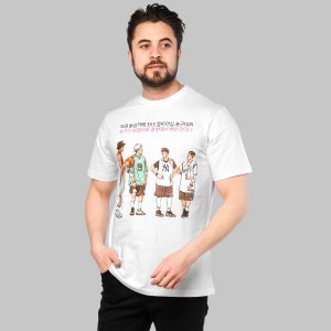 تیشرت Bo basketball یقه گرد مردانه سفید طرحدار مدل 47103