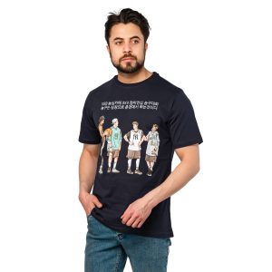 تیشرت Bo basketball یقه گرد مردانه سرمه ای طرحدار مدل 47099