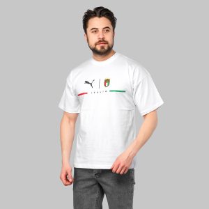 تیشرت لش Italia یقه گرد مردانه سفید طرحدار مدل 47105