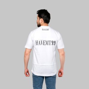 تیشرت Havemt یقه گرد مردانه تیکه دوزی سفید مدل 46972