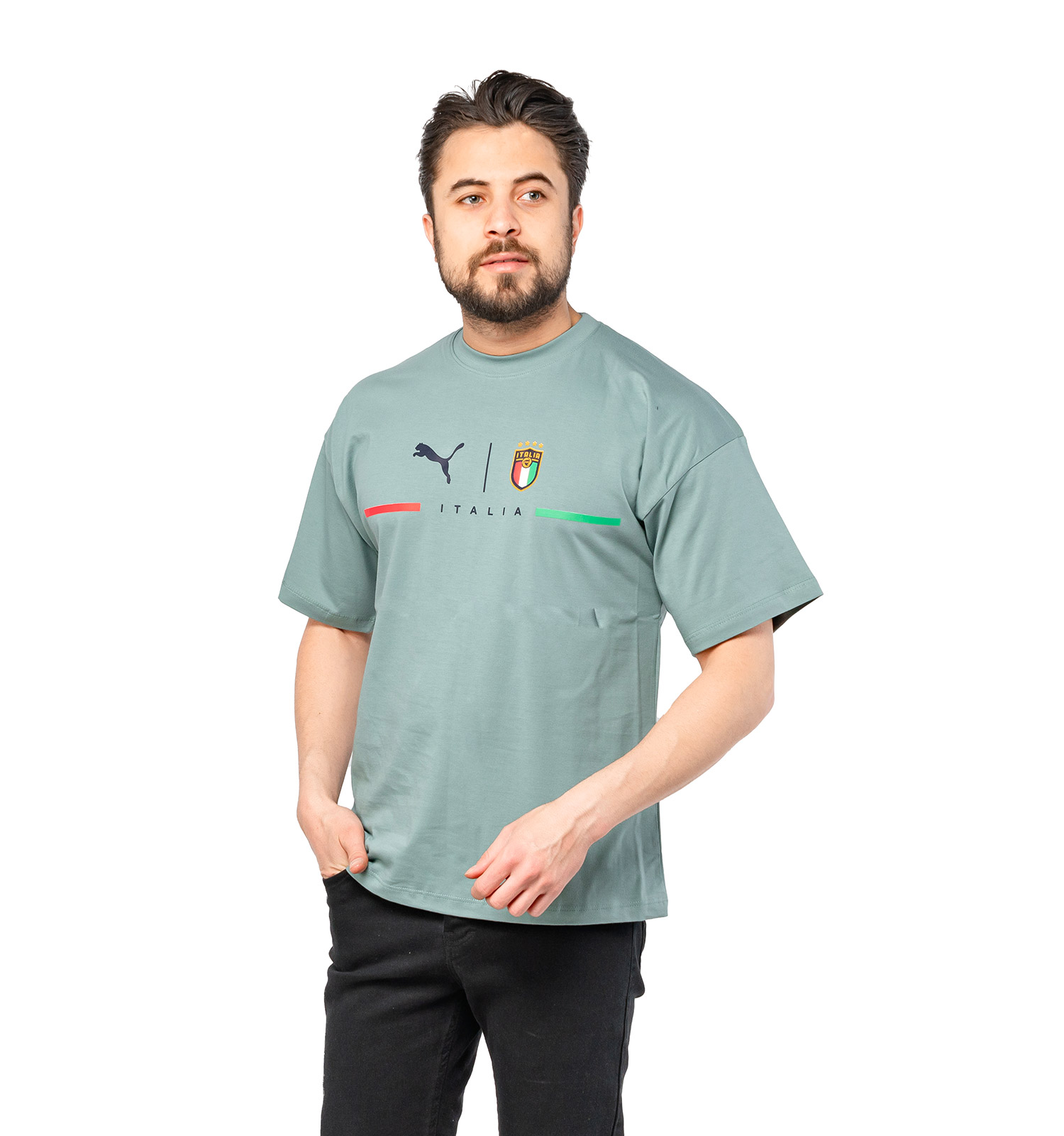 تیشرت لش Italia یقه گرد مردانه طرحدار مدل 47109