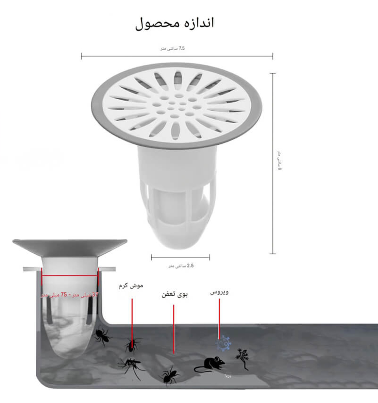 درپوش کفشور ضد بو حشرات آرکو مدل 47055