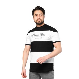 تیشرت یقه گرد مردانه پنبه رینگری مشکی مدل 46977