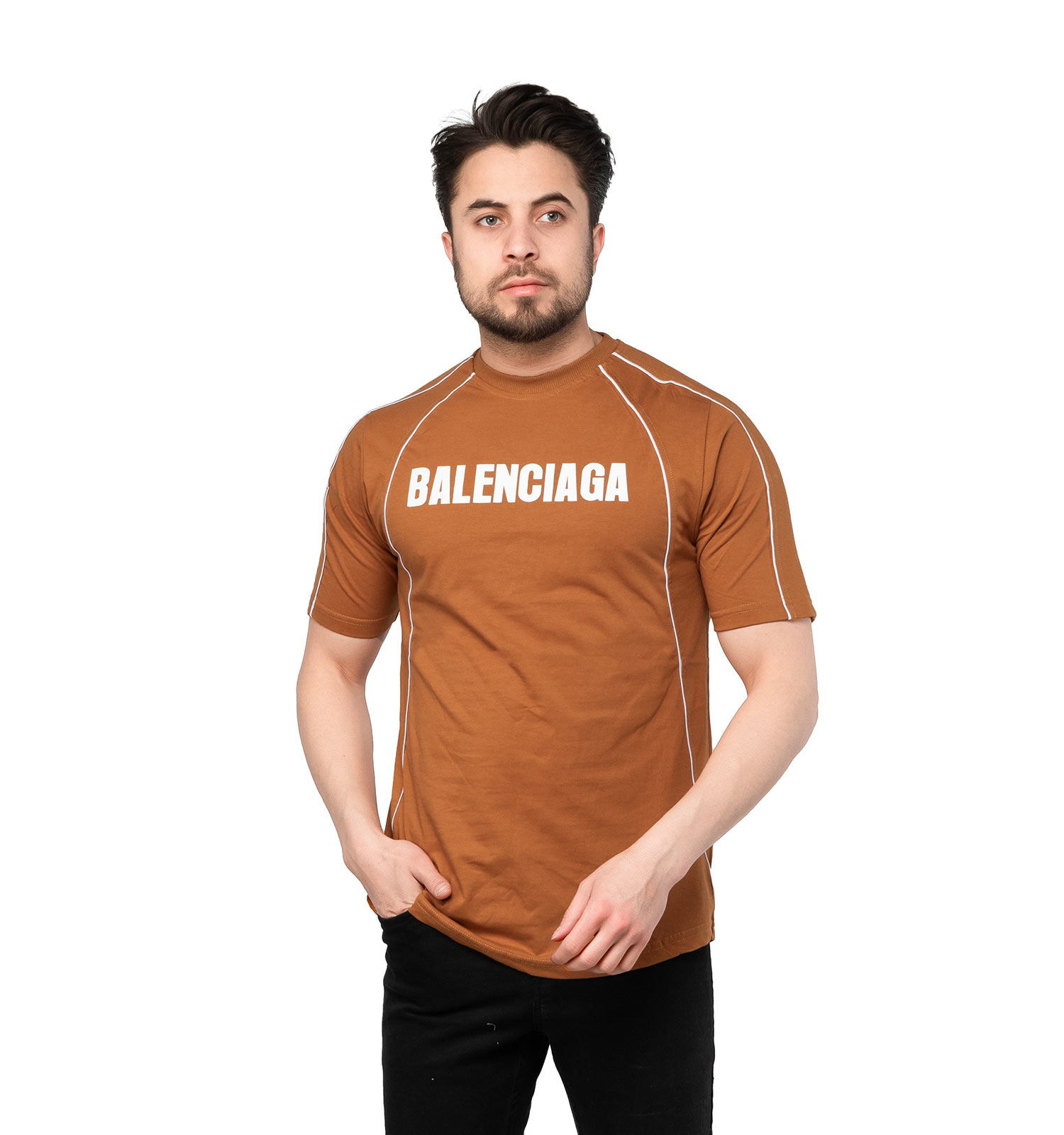 تیشرت BALENCIAGA یقه گرد مردانه طرحدار مدل 47135