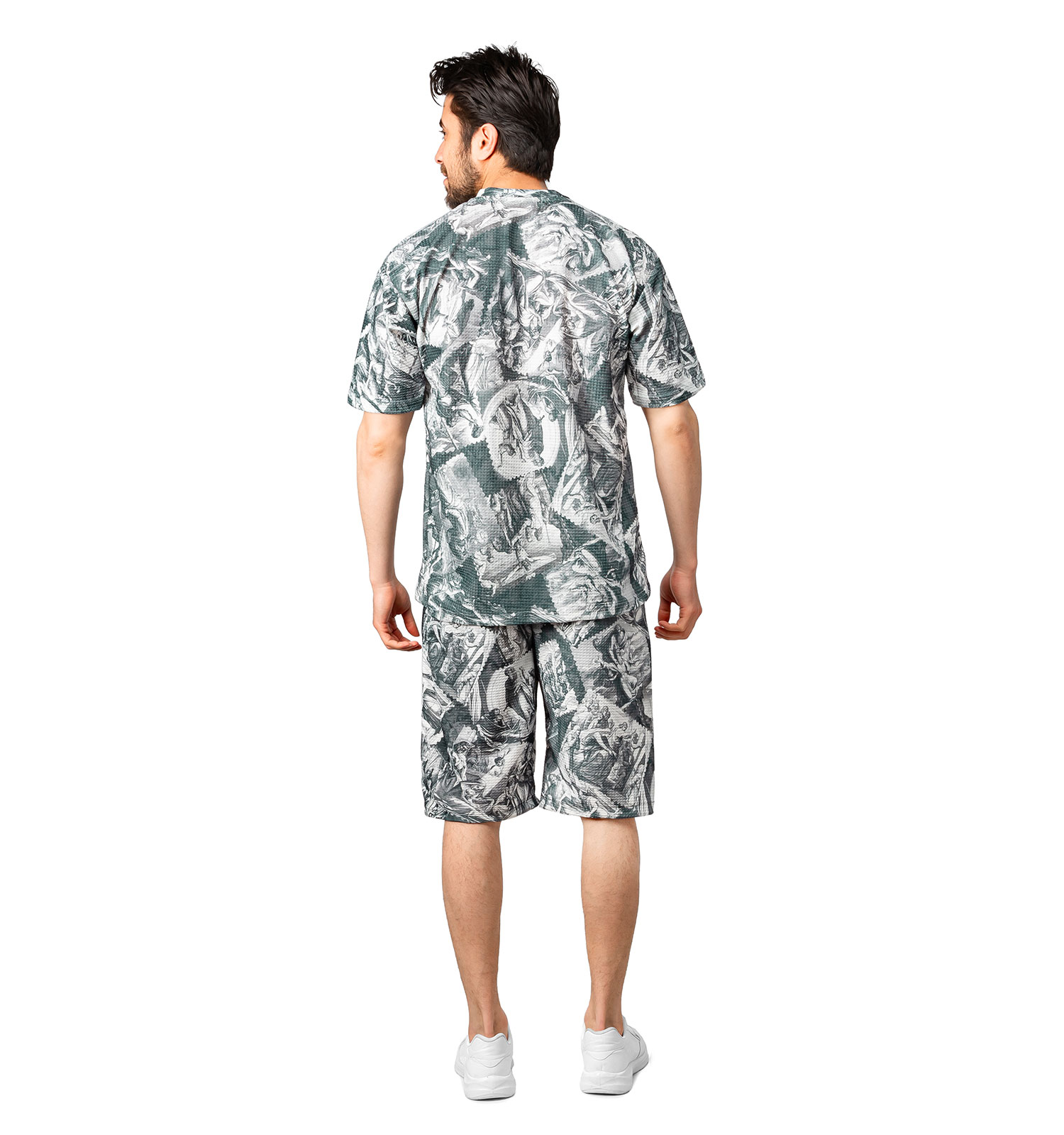 ست مردانه تیشرت شلوارک مراکشی طرحدار مدل 47472