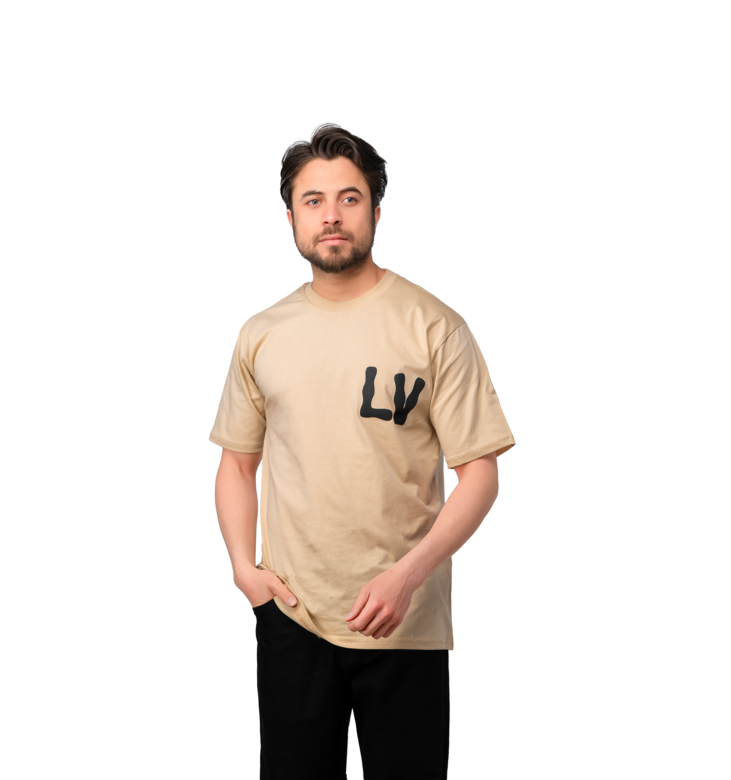 تیشرت Louis Vuitton یقه گرد مردانه نخ پنبه طرحدار مدل 47489