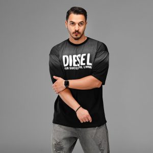 تیشرت Diesel یقه گرد مردانه مشکی ابر بادی مدل 47615