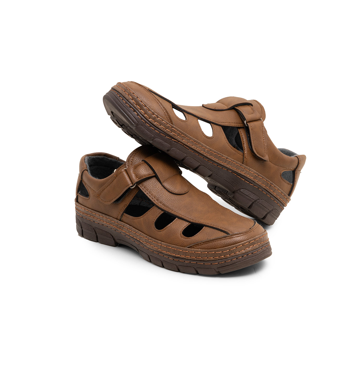 کفش صندل مردانه چرم مصنوعی چسبی مدل 47952