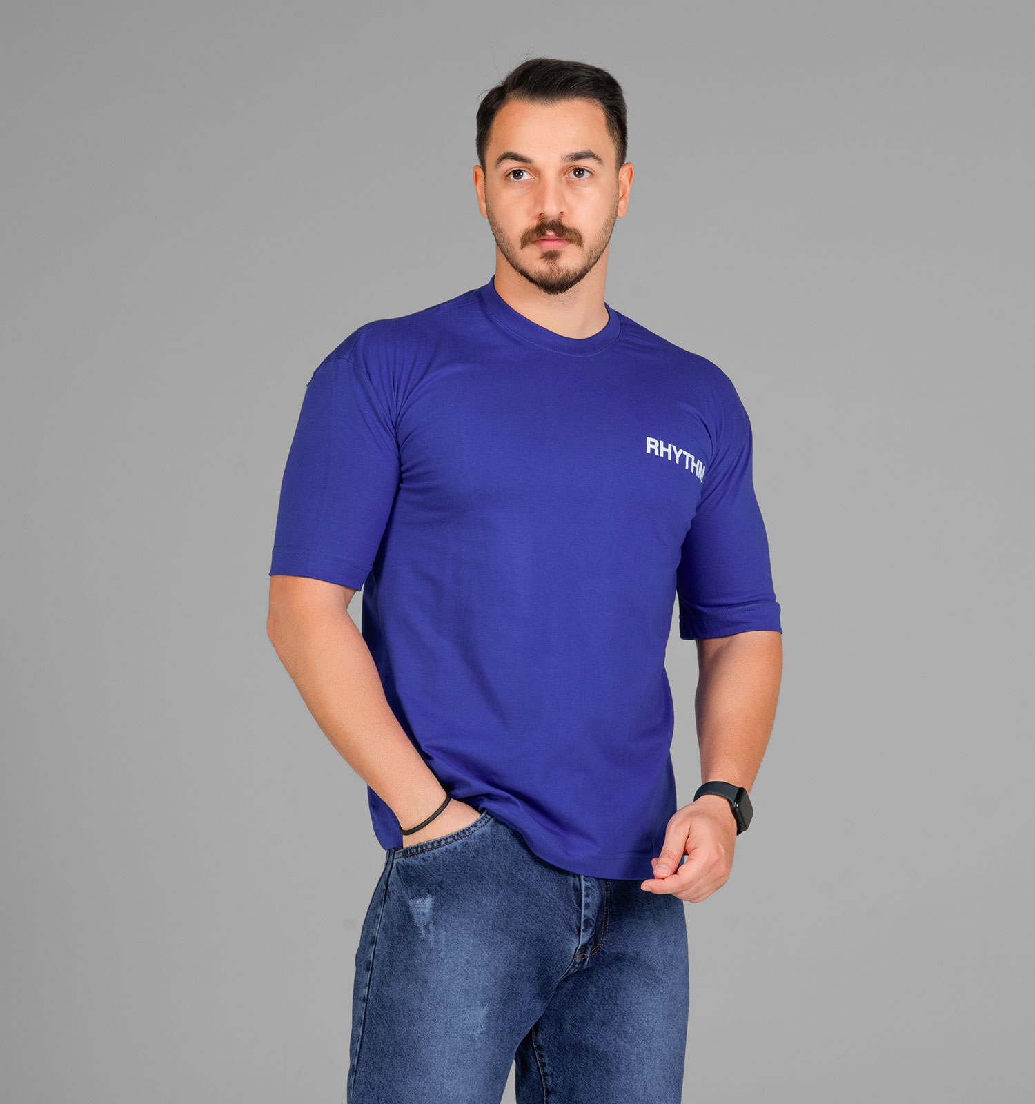 تیشرت باکسی مچینست ماکان یقه گرد مردانه طرحدار مدل 47587