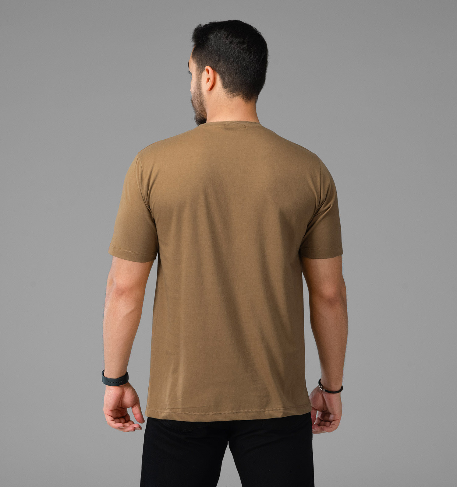 تیشرت یقه گرد مردانه نخ پنبه گلدوزی شده مدل 47755