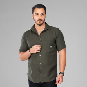 پیراهن اسپرت کنفی مردانه ساده آستین کوتاه مدل 47873
