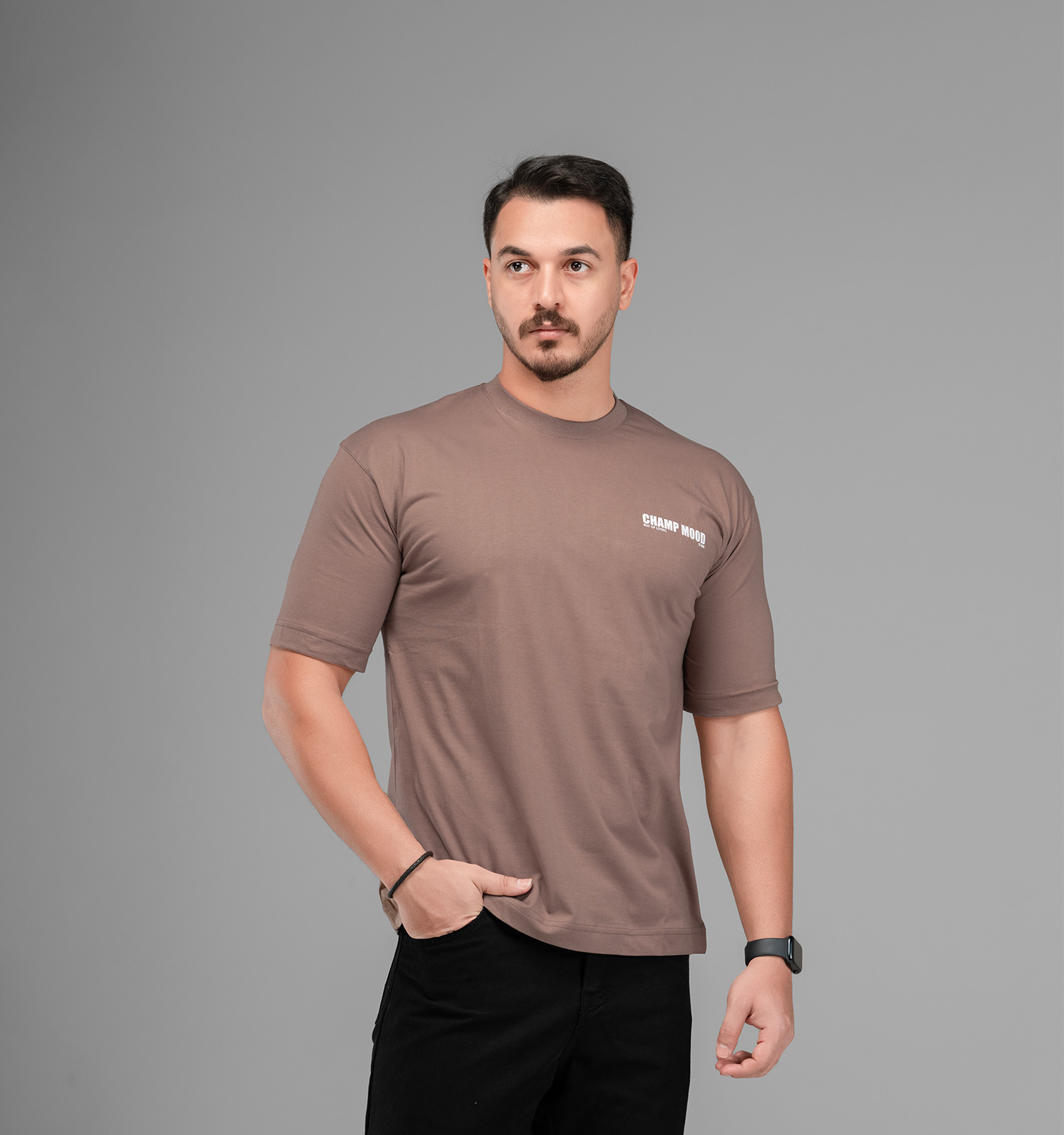تیشرت باکسی مچینست ماکان یقه گرد مردانه طرحدار مدل 47565