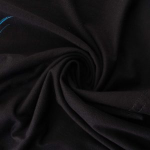 تیشرت یقه گرد مردانه مشکی نخ پنبه طرحدار مدل 47771