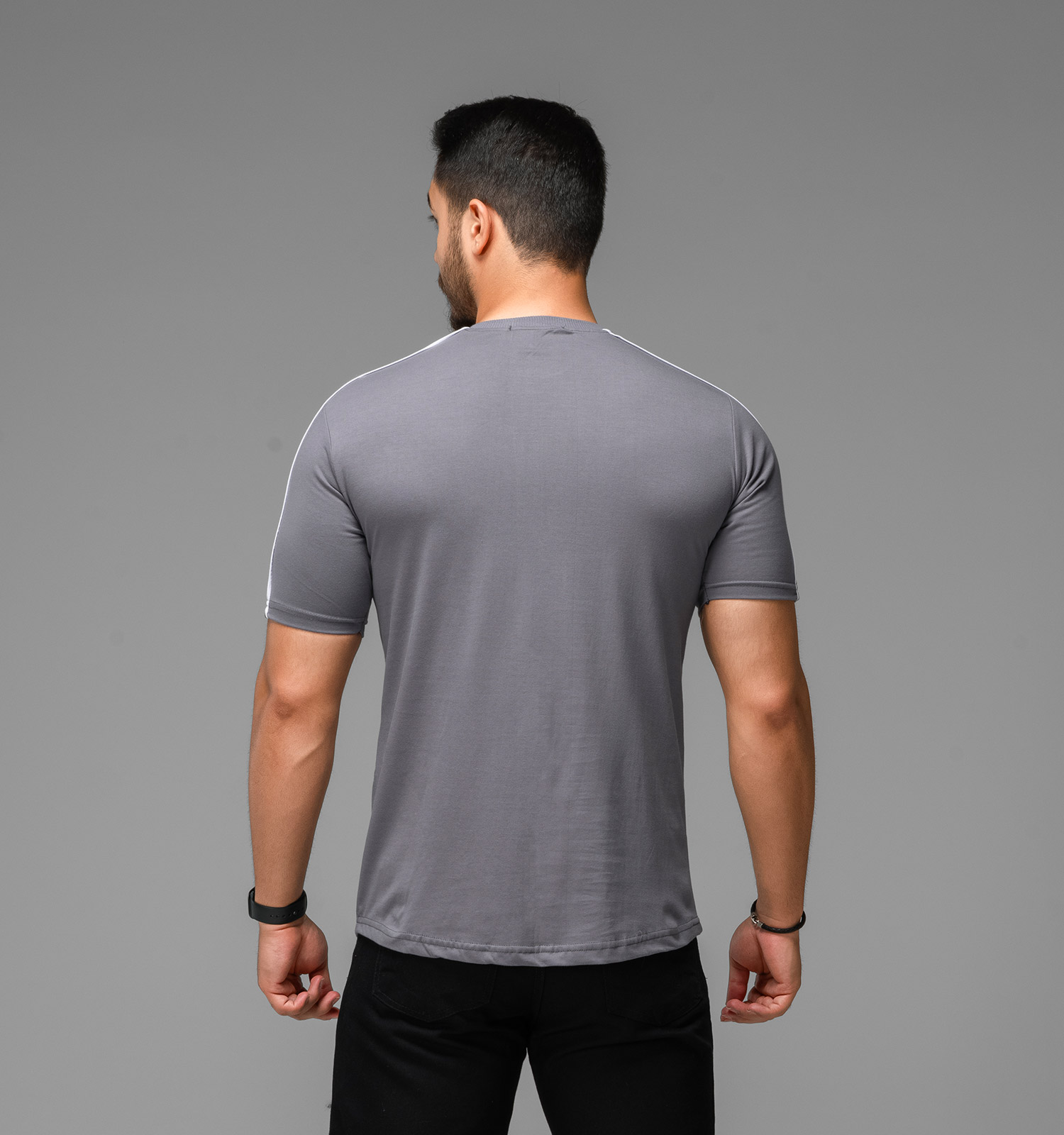 تیشرت نخ پنبه یقه گرد مردانه طرحدار مدل 47730