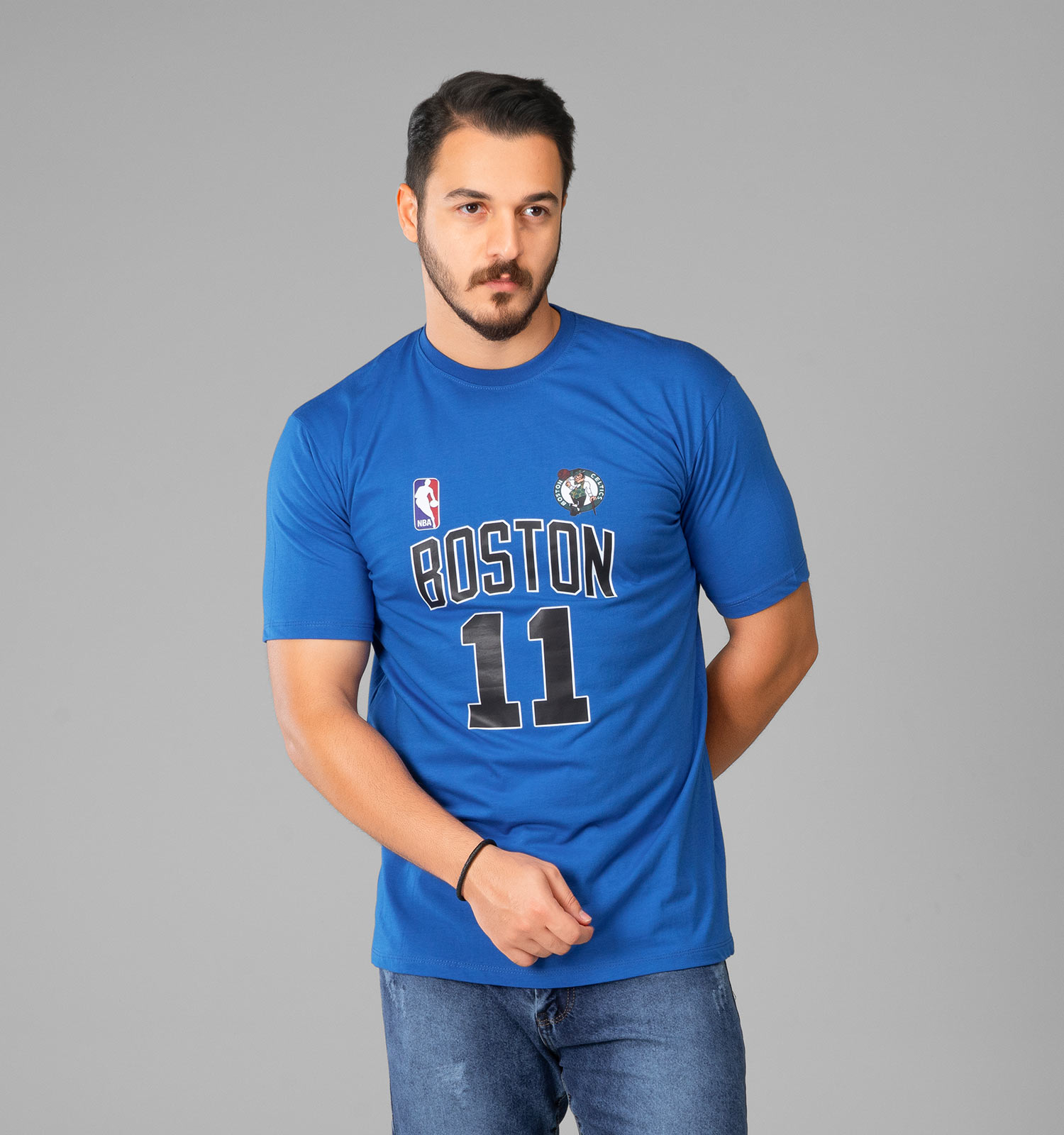 تیشرت نخ پنبه یقه گرد Boston مردانه طرحدار مدل 47801